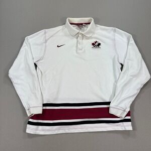 VTG Nike Team‎ Canada Olympic Rugby Polo Shirt Long Sleeve Mens Large